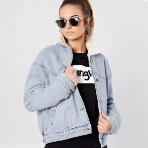 Wrangler Retro 80s Style Sherpa- lined Denim Coat NWOT